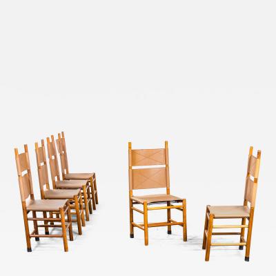 Carlo Scarpa Carlo Scarpa Set of Six Chairs mod Kentucky