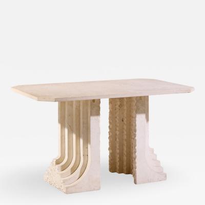 Carlo Scarpa Carlo Scarpa Style Mid Century Italian Travertine Table