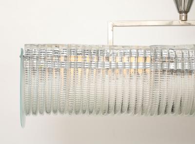 Carlo Scarpa Carlo Scarpa for Venini Cut Glass and Nickel Rectangular Chandelier circa 1930