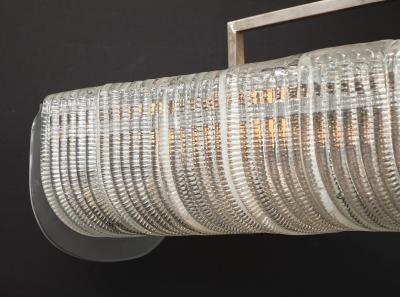 Carlo Scarpa Carlo Scarpa for Venini Cut Glass and Nickel Rectangular Chandelier circa 1930