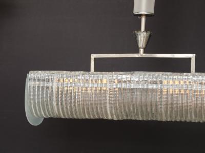 Carlo Scarpa Carlo Scarpa for Venini Cut Glass and Nickel Rectangular Chandelier circa 1930