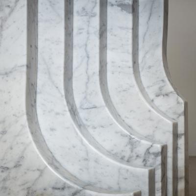 Carlo Scarpa Dining Table with White Marble Columns attributed to Carlo Scarpa Italy 1970