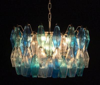 Carlo Scarpa Fantastic Murano Chandelier Poliedri in the Style of Carlo Scarpa