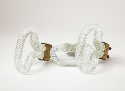 Carlo Scarpa Glass and Brass Hook Door Pull Attributed to Carlo Scarpa Italy c 1940