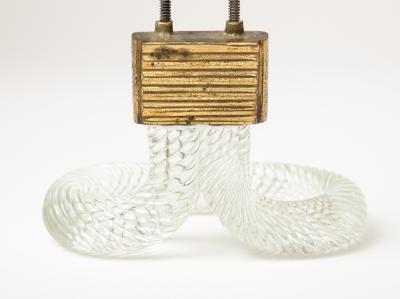 Carlo Scarpa Glass and Brass Hook Door Pull Attributed to Carlo Scarpa Italy c 1940