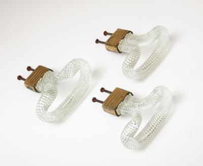 Carlo Scarpa Glass and Brass Hook Door Pull Attributed to Carlo Scarpa Italy c 1940