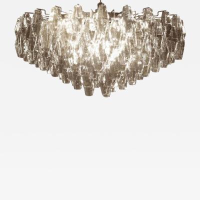 Carlo Scarpa Large Grey Poliedri Murano Glass Ceiling Light Carlo Scarpa Style