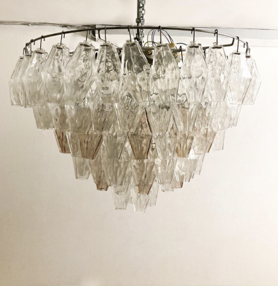 Carlo Scarpa Mid Century Murano Glass Chandelier Polyhedr by Carlo Scarpa Italy 1950s