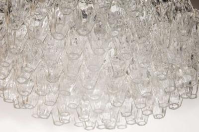 Carlo Scarpa Modernist Handblown Translucent Murano Glass Polyhedral Chandelier