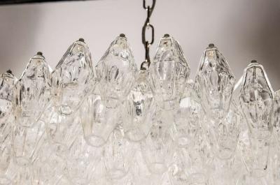 Carlo Scarpa Modernist Handblown Translucent Murano Glass Polyhedral Chandelier