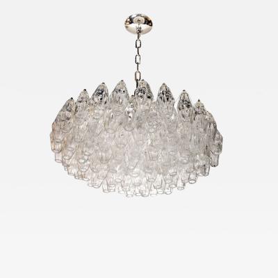 Carlo Scarpa Modernist Handblown Translucent Murano Glass Polyhedral Chandelier