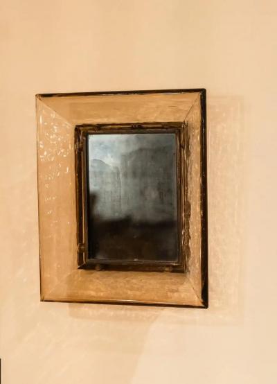 Carlo Scarpa Murano Glass Mirror No 30 by Carlo Scarpa for Venini Italy 1930s