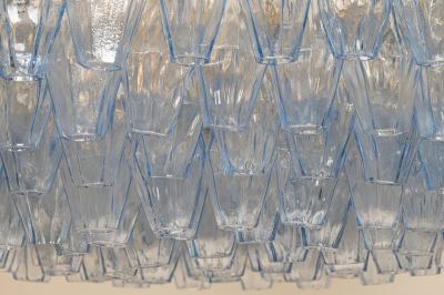 Carlo Scarpa Original Blue Glass Poliedri Chandelier by Carlo Scarpa for Venini Italy c1960