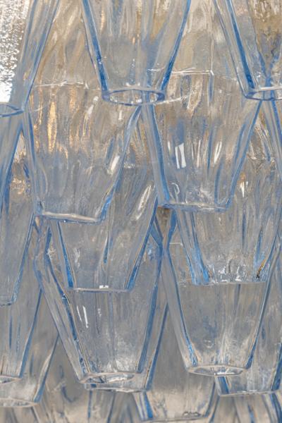 Carlo Scarpa Original Blue Glass Poliedri Chandelier by Carlo Scarpa for Venini Italy c1960