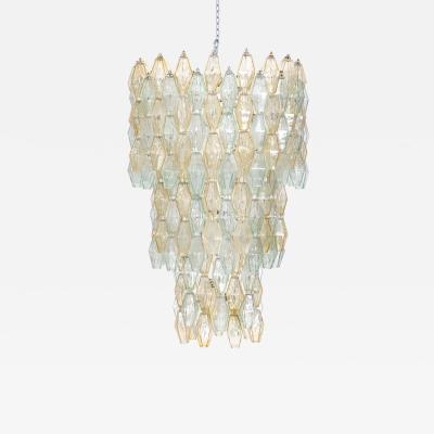 Carlo Scarpa Original Glass Poliedri Chandelier by Carlo Scarpa for Venini Italy c 1960