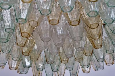 Carlo Scarpa Original Glass Poliedri Chandelier by Carlo Scarpa for Venini Italy c 1960