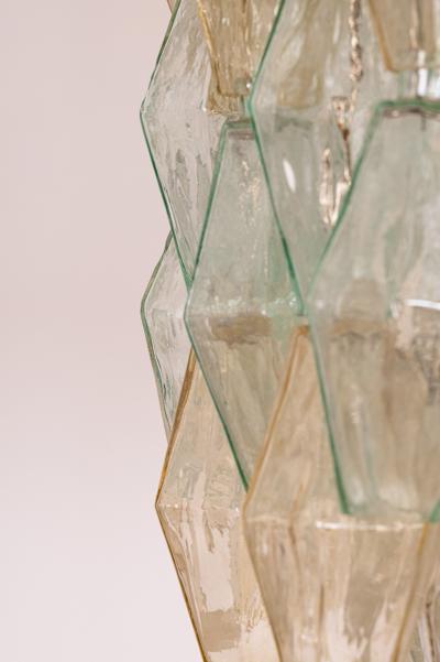 Carlo Scarpa Original Glass Poliedri Chandelier by Carlo Scarpa for Venini Italy c 1960