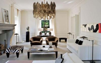 Carlo Scarpa Pair of Grey Poliedri Murano Glass Chandeliers in Carlo Scarpa Style