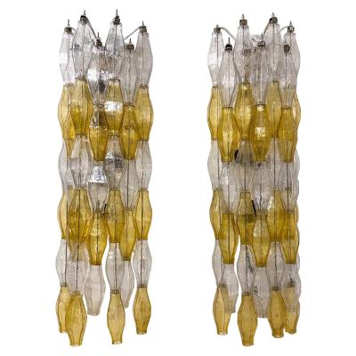 Carlo Scarpa Pair of Murano Glass Poliedri Wall Sconces by Carlo Scarpa for Venini 1960s