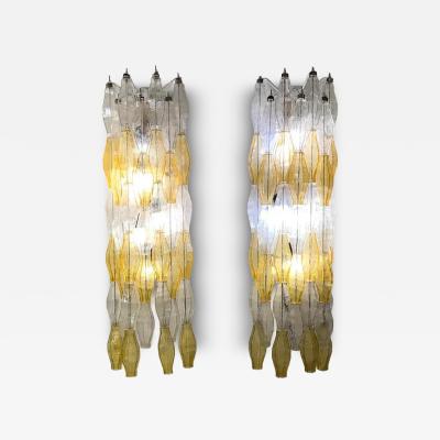 Carlo Scarpa Pair of Murano Glass Poliedri Wall Sconces by Carlo Scarpa for Venini 1960s