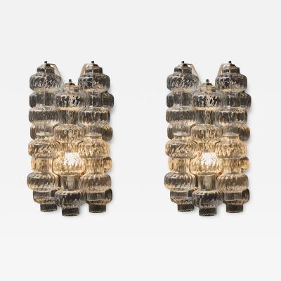 Carlo Scarpa Pair of Murano Glass Wall Sconces by Carlo Scarpa