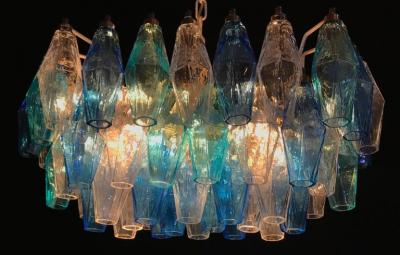 Carlo Scarpa Pair of Murano Poliedri Chandelier in the Style of Carlo Scarpa