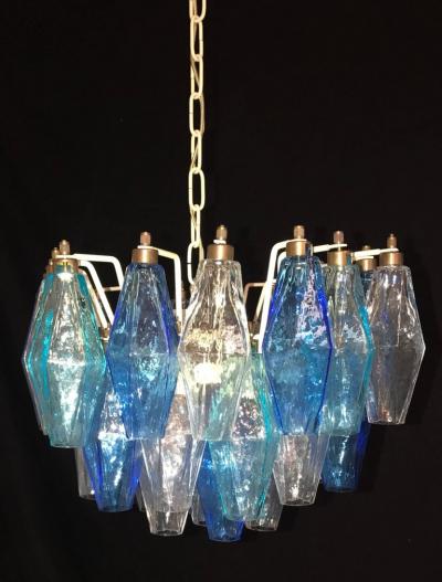 Carlo Scarpa Pair of Murano Poliedri Chandelier in the Style of Carlo Scarpa