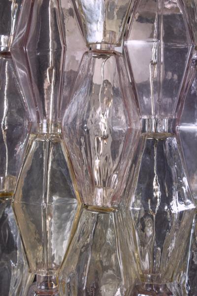 Carlo Scarpa Pair of Pink and Amber Poliedri Sconces Carlo Scarpa Venini Variation 1980