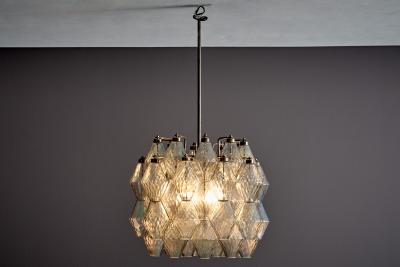 Carlo Scarpa Poliedri Murano Glass Chandelier attributed to Carlo Scarpa for Venini