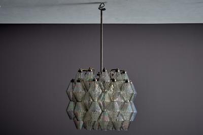 Carlo Scarpa Poliedri Murano Glass Chandelier attributed to Carlo Scarpa for Venini