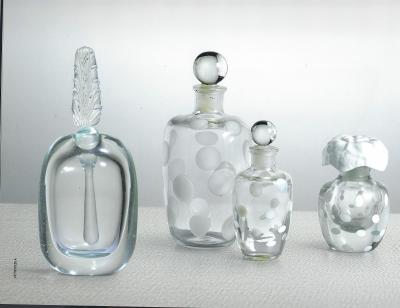 Carlo Scarpa Rare Murano Crystal Glass Bottle with Stopper by Carlo Scarpa