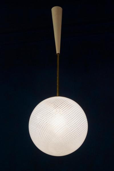 Carlo Scarpa Rare Venini Reticello Pendant by Carlo Scarpa 1940