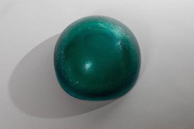 Carlo Scarpa Turquoise Glass Bowl Corroso Attributed Carlo Scarpa
