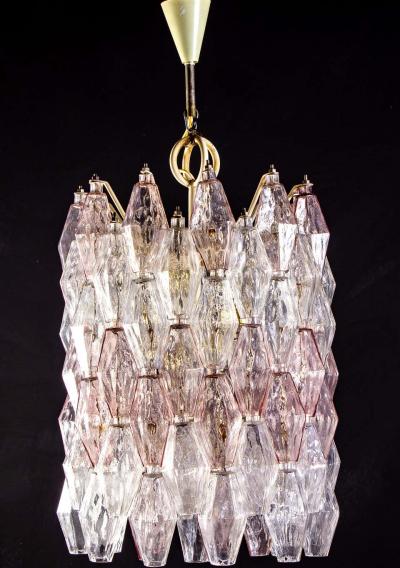 Carlo Scarpa Venini Pink and Ice Original Poliedri Chandelier by Carlo Scarpa 1955