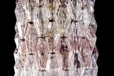 Carlo Scarpa Venini Pink and Ice Original Poliedri Chandelier by Carlo Scarpa 1955