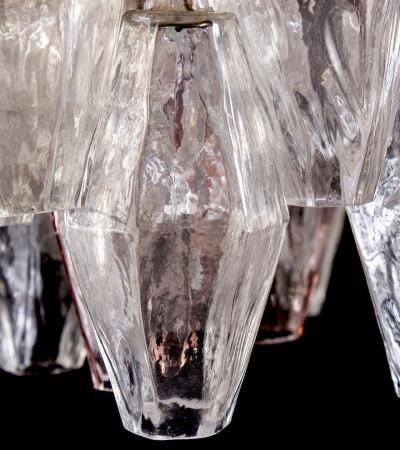Carlo Scarpa Venini Pink and Ice Original Poliedri Chandelier by Carlo Scarpa 1955