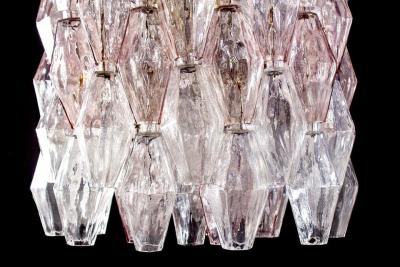 Carlo Scarpa Venini Pink and Ice Original Poliedri Chandelier by Carlo Scarpa 1955