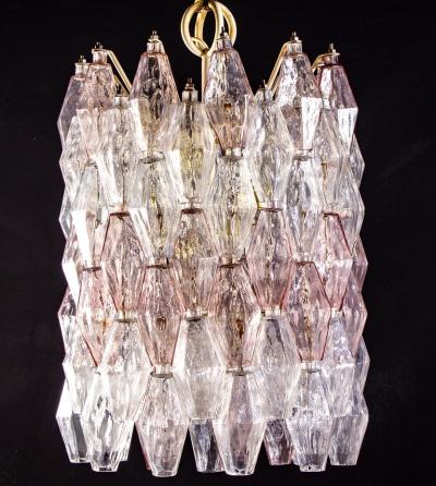 Carlo Scarpa Venini Pink and Ice Original Poliedri Chandelier by Carlo Scarpa 1955
