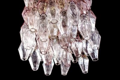 Carlo Scarpa Venini Pink and Ice Original Poliedri Chandelier by Carlo Scarpa 1955