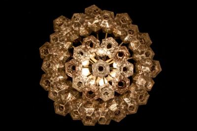 Carlo Scarpa Venini Pink and Ice Original Poliedri Chandelier by Carlo Scarpa 1955