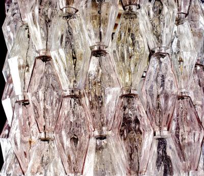 Carlo Scarpa Venini Pink and Ice Original Poliedri Chandelier by Carlo Scarpa 1955