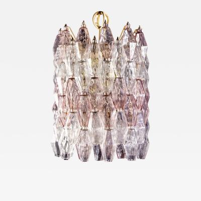 Carlo Scarpa Venini Pink and Ice Original Poliedri Chandelier by Carlo Scarpa 1955
