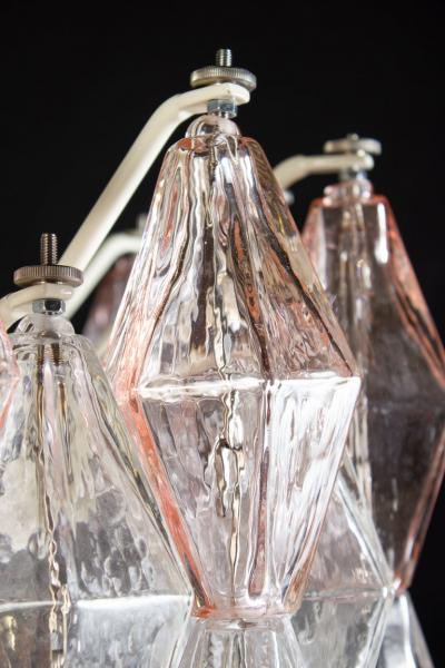 Carlo Scarpa Venini Pink and Ice Original Poliedri Chandelier by Carlo Scarpa 1955
