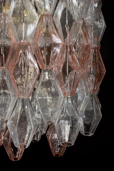 Carlo Scarpa Venini Pink and Ice Original Poliedri Chandelier by Carlo Scarpa 1955