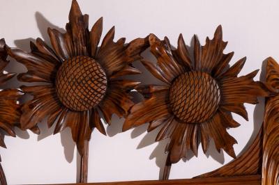 Carlo Zen Art nouveau wall mirror in beech by Carlo Zen Italy 1920s