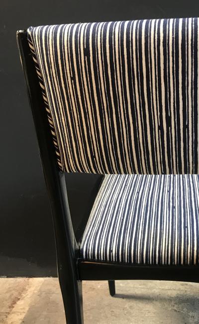 Carlo de Carli Carlo de Carli Chairs Set of 8 Reupholstered with Vintage Fabric Italy