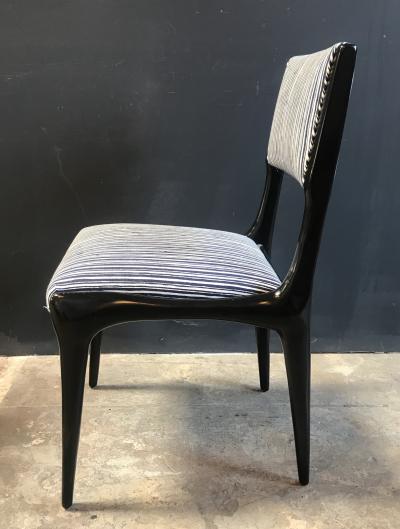 Carlo de Carli Carlo de Carli Chairs Set of 8 Reupholstered with Vintage Fabric Italy