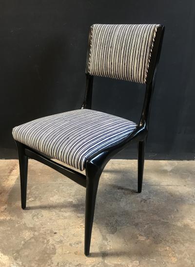 Carlo de Carli Carlo de Carli Chairs Set of 8 Reupholstered with Vintage Fabric Italy