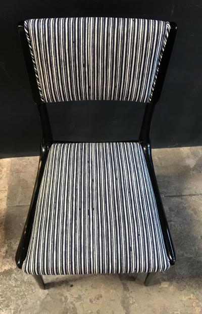 Carlo de Carli Carlo de Carli Chairs Set of 8 Reupholstered with Vintage Fabric Italy