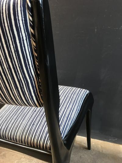 Carlo de Carli Carlo de Carli Chairs Set of 8 Reupholstered with Vintage Fabric Italy